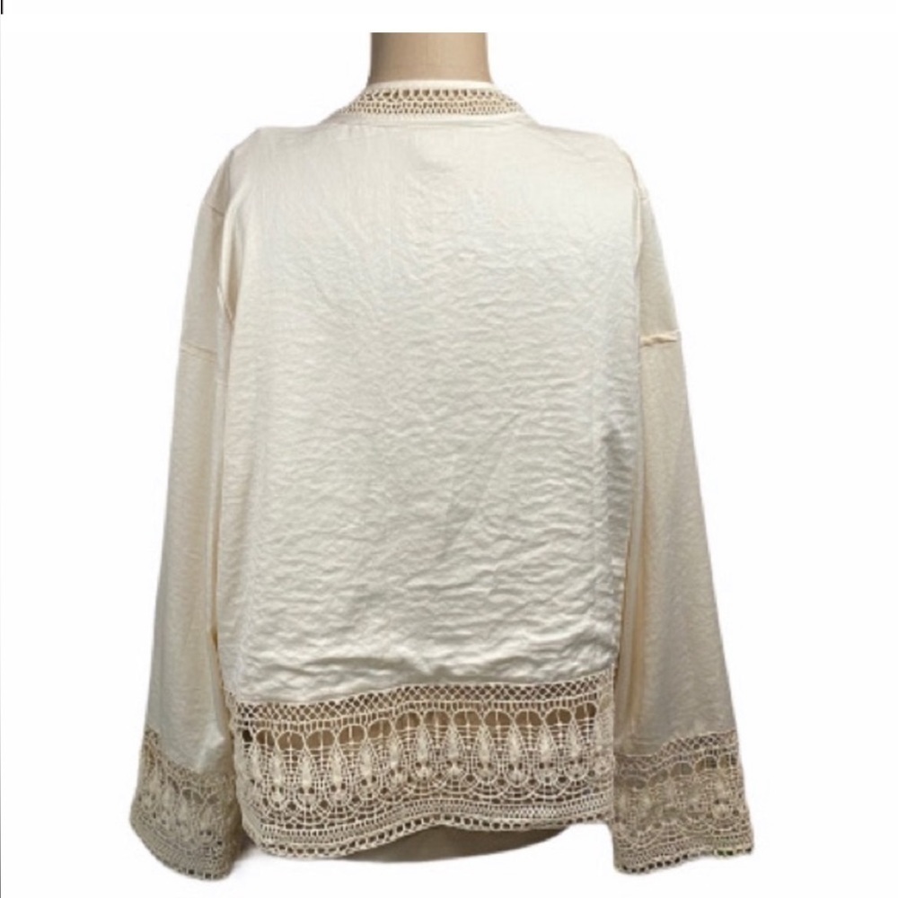 Hinge Silk & Crochet Cream Bomber Jacket - Picture 11 of 11